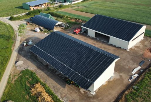 Hangars agricoles photovoltaïques en Moselle réalisés par Triangle Énergie