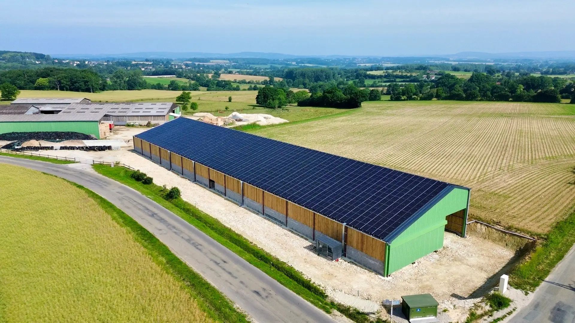 Bâtiment agricole solaire en Sarthe