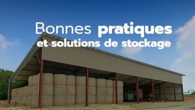 Hangar agricole équipé de panneaux solaires pour le stockage