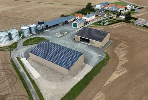 Bâtiment agricole photovoltaïque de stockage matériel en Indre-et-Loire