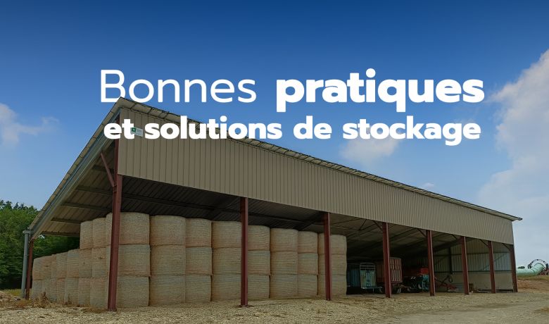 Hangar agricole équipé de panneaux solaires pour le stockage