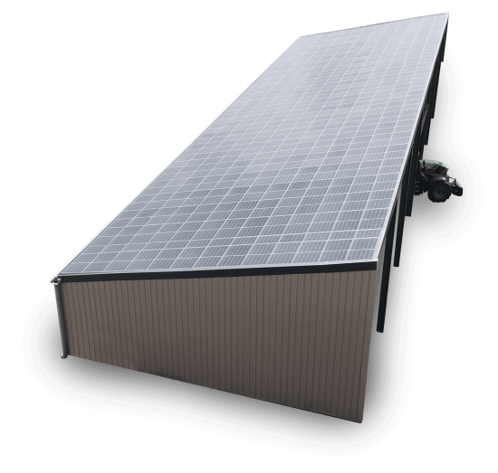 Hangar Solaire réalisé par Triangle energie Monopente