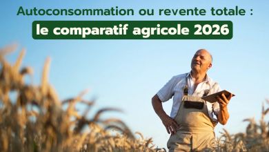 Un agriculteur réfléchit au modèle économique de son projet solaire : autoconsommation ou revente totale