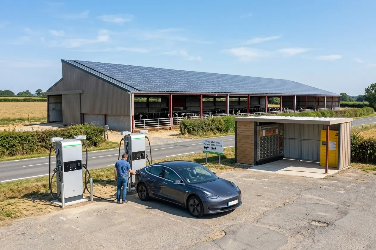 Borne de recharge superchargeur vente à la ferme